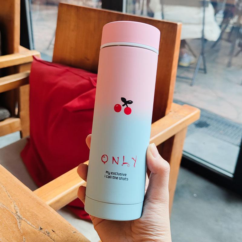 

304 stainless steel children s thermos cup is small, fresh and portable, straight body car teacup, female creative student practical water cup 300ml