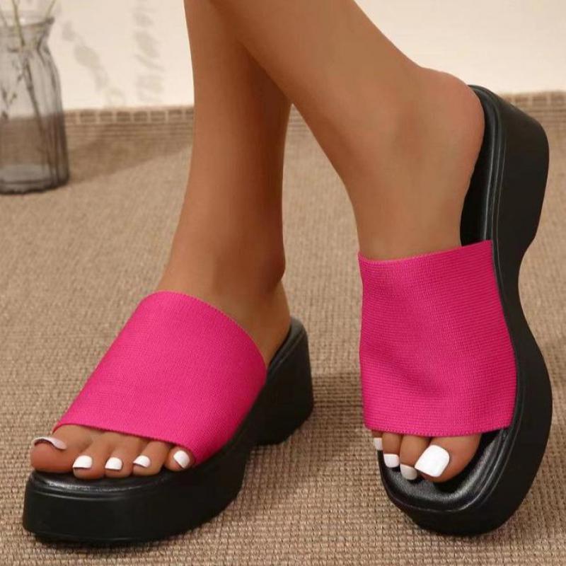 Fashion Pink Platform Slippers Women Summer Designer Open Toe Women's Non-slip Thick Soled Slippers Ladies Outdoor Beach Slippers Woman