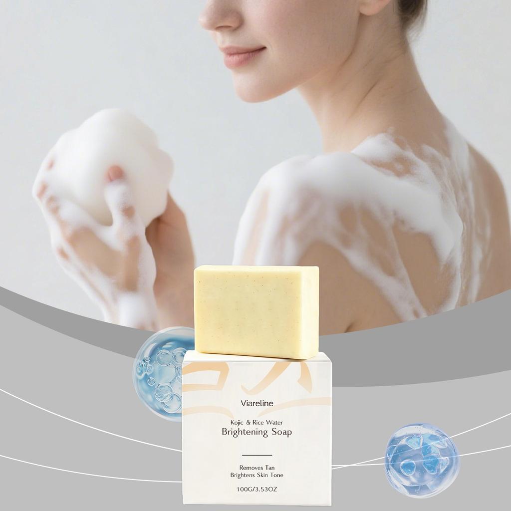 Kojic & Rice Water Brightening Soap, Gentle Cleansing Bar For Even-Toned, Glowing Skin