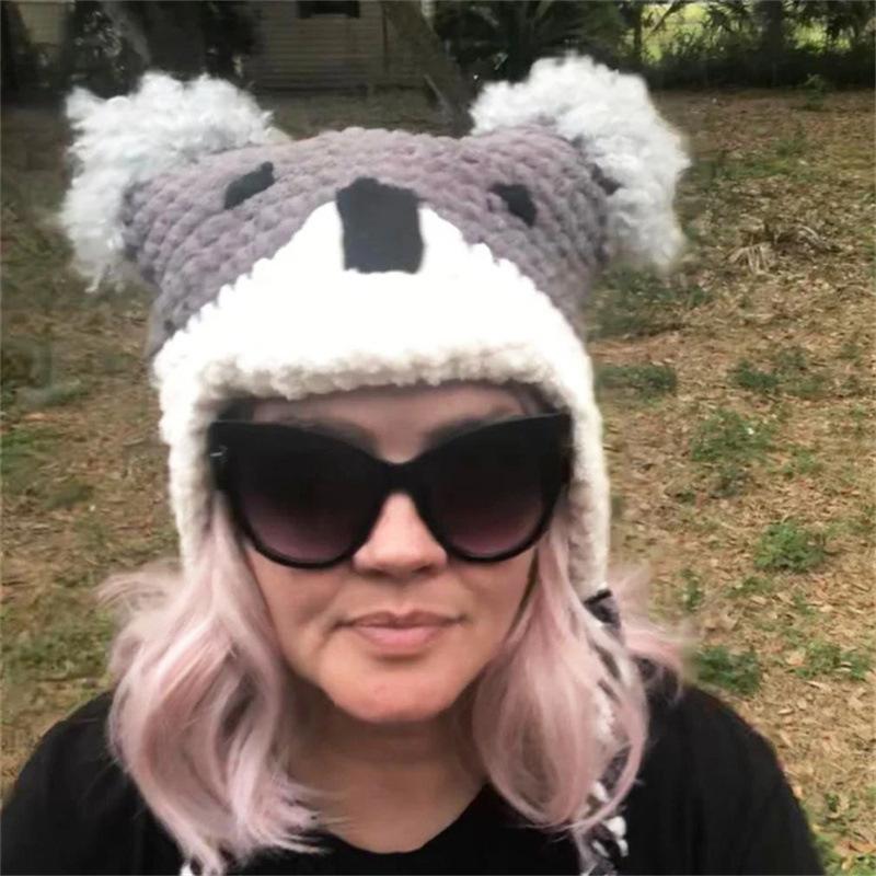 

Шапка с кроличьими ушками, полностью ручной вязки, модная персонализированная теплая шапка-бант для взрослых Adult 57-59cm