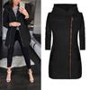 Autumn Winter Fashion Women Coat Solid Color Zip Up Long Sleeve Hooded Jacket Coat Outerwear Long Section Women's Coat