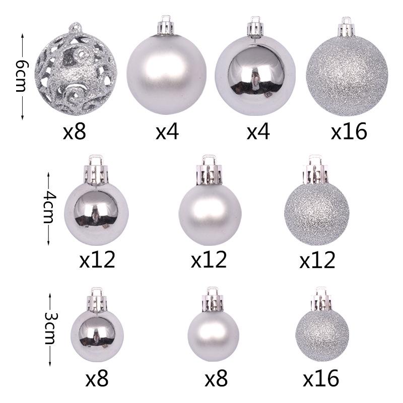 Boxed Set of 100 Christmas Ball Ornaments - 3/4/6cm Tree Decorations