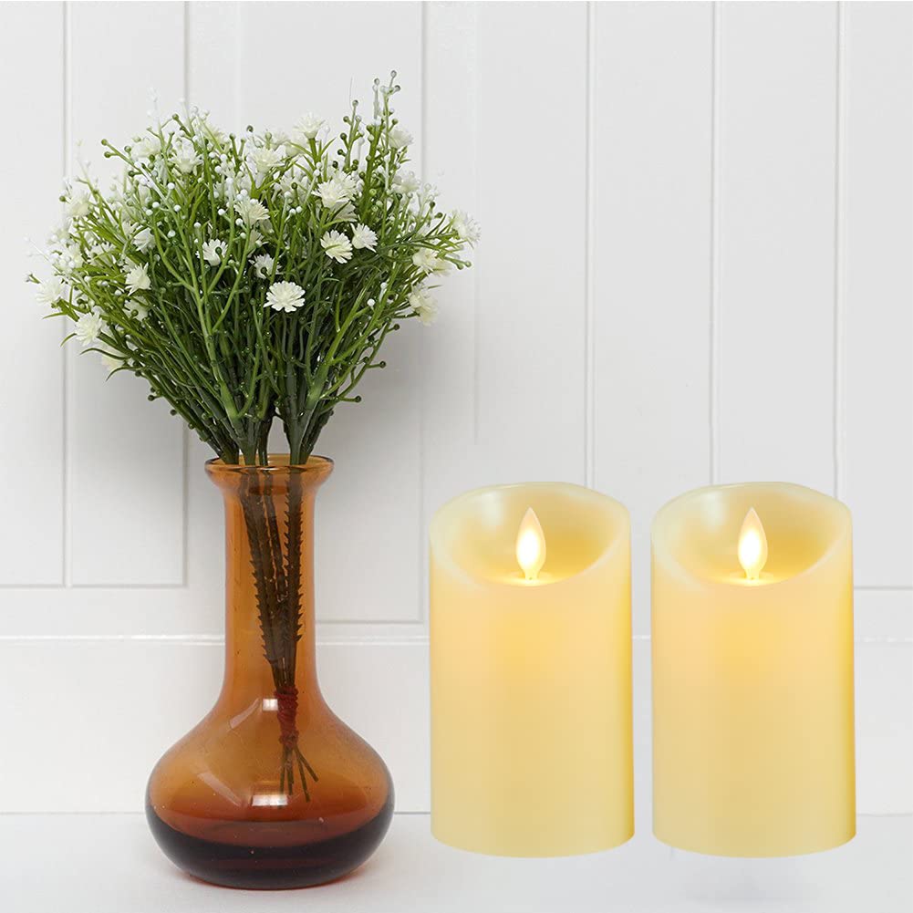 AnnTec LED Candles [Set of 2] LED Candlelights, Candle Style, Warm Light, Dedicated Remote Control, Automatic Off Timer, Flickering Like a Real