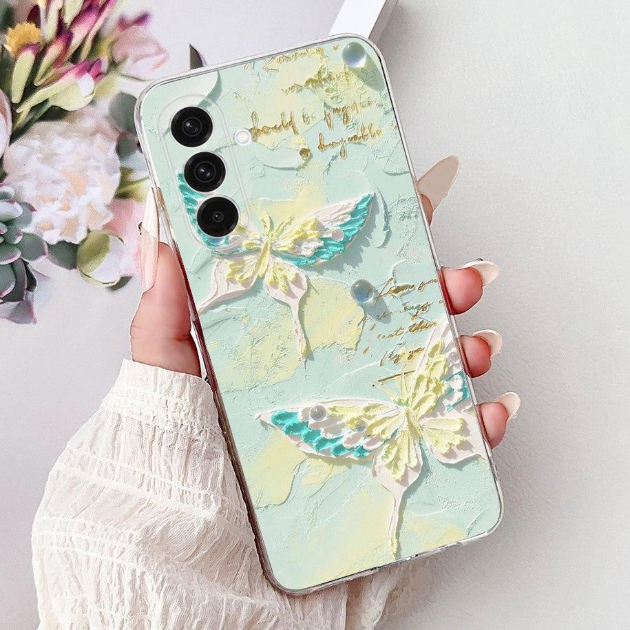 For Samsung Galaxy A56 5G Case SM-A566B Cover New Fashion Flower Butterfly Soft Silicone Phone Case For Galaxy A26 A36 5G Fundas