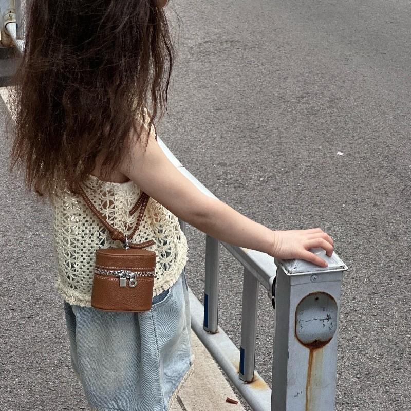 Bucket Portable Fashion Kids Shoulder Bag With Stitching Casual  Activities