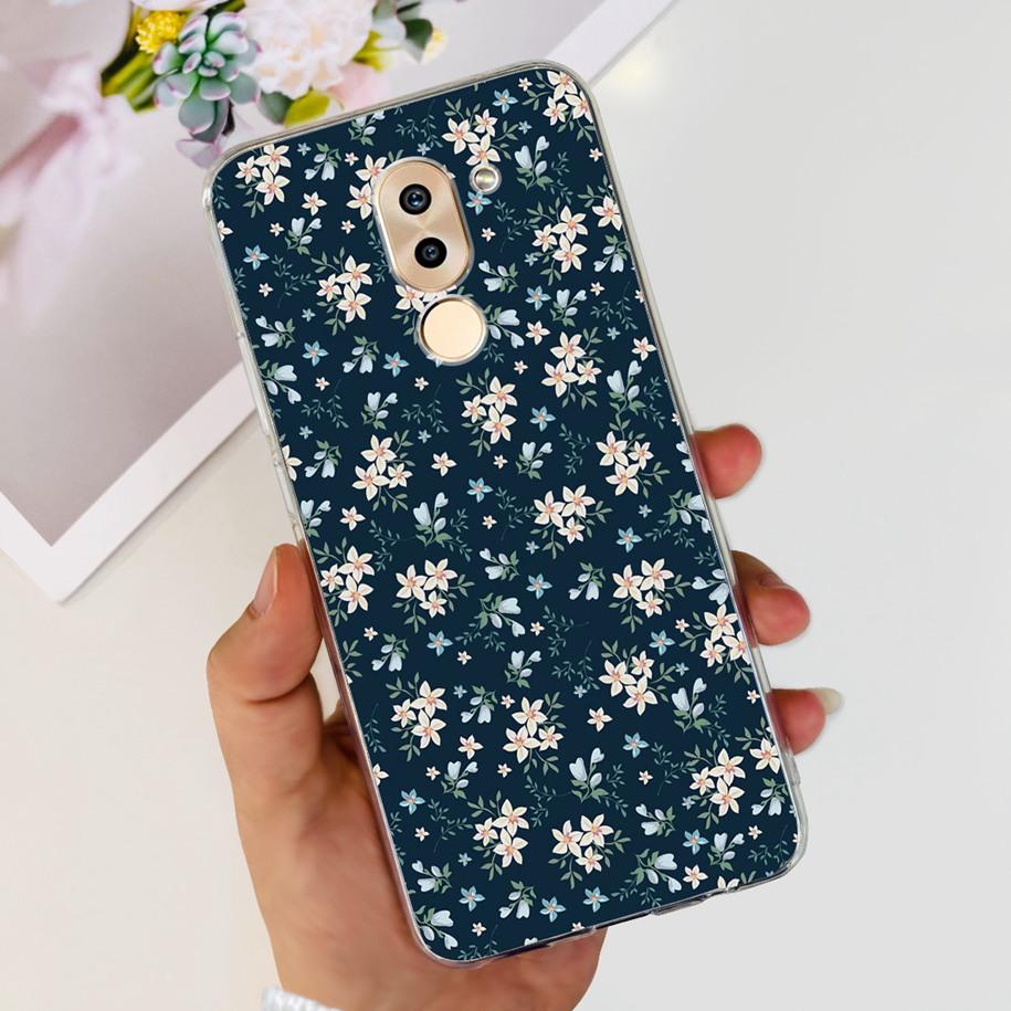 For Honor 6X Case BLN-AL10 BLL-L22 BLN-L21 Cover Fashion Flower Clear Silicone Soft Funda For Huawei Mate 9 Lite GR5 2017 Bumper