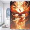 "Phoenix Art Shower Curtain, Waterproof & Mildew-Resistant Bath Curtain With Mythical Design For Fantasy Bathroom Decor"
