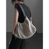 Linen Crossbody Bag with Large Capacity  Retro Contrast  Foldable Lightweight Shoulder Bag