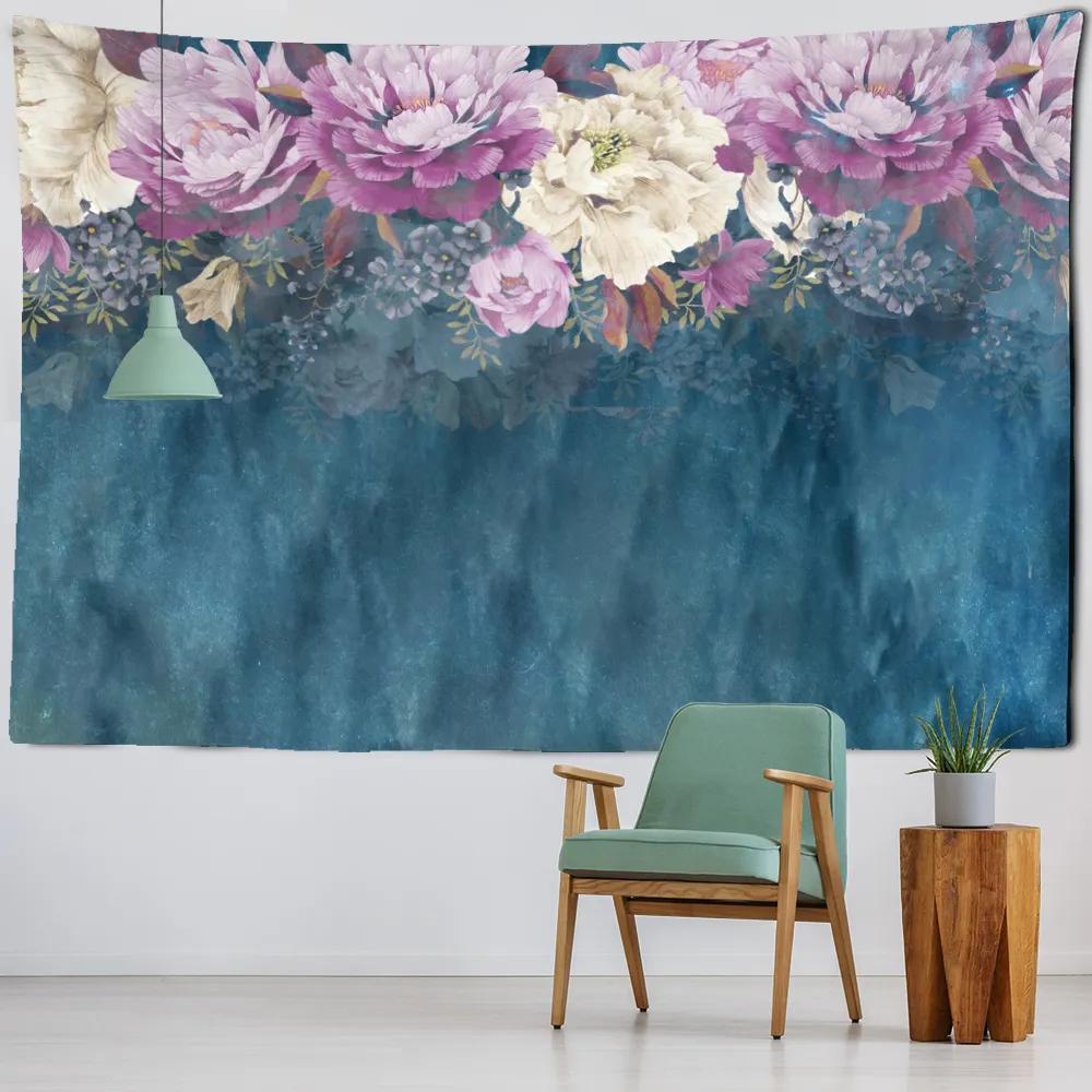 Creative Flowers Tapestry Nature Plant Floral Tapestry Wall Hanging Cloth Tapestries Home Bedroom Living Room Decor Tapestries