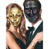 Halloween Full-face Masquerade Ball Hip-hop Dance Mask, Black, White and Silver Pure Color Mask, Costume Performance Props