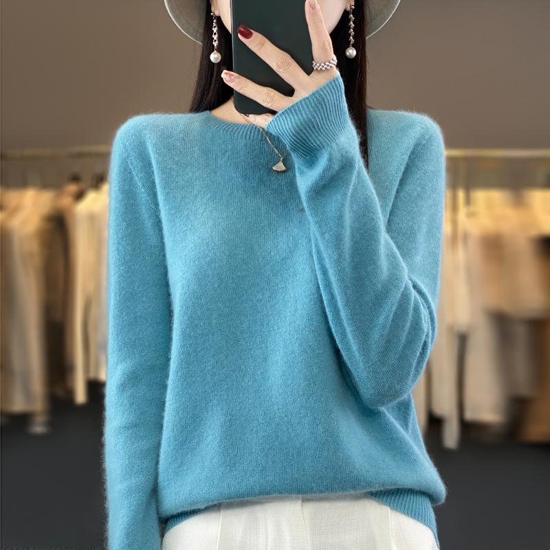 Women's Cashmere Sweater Qinghe Cashmere 30% Cashmere 70% Wool Autumn and Winter Pullover Warm and Fashionable