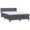 Box Spring Bed with Mattress Dark Gray 160x210 cm Velvet