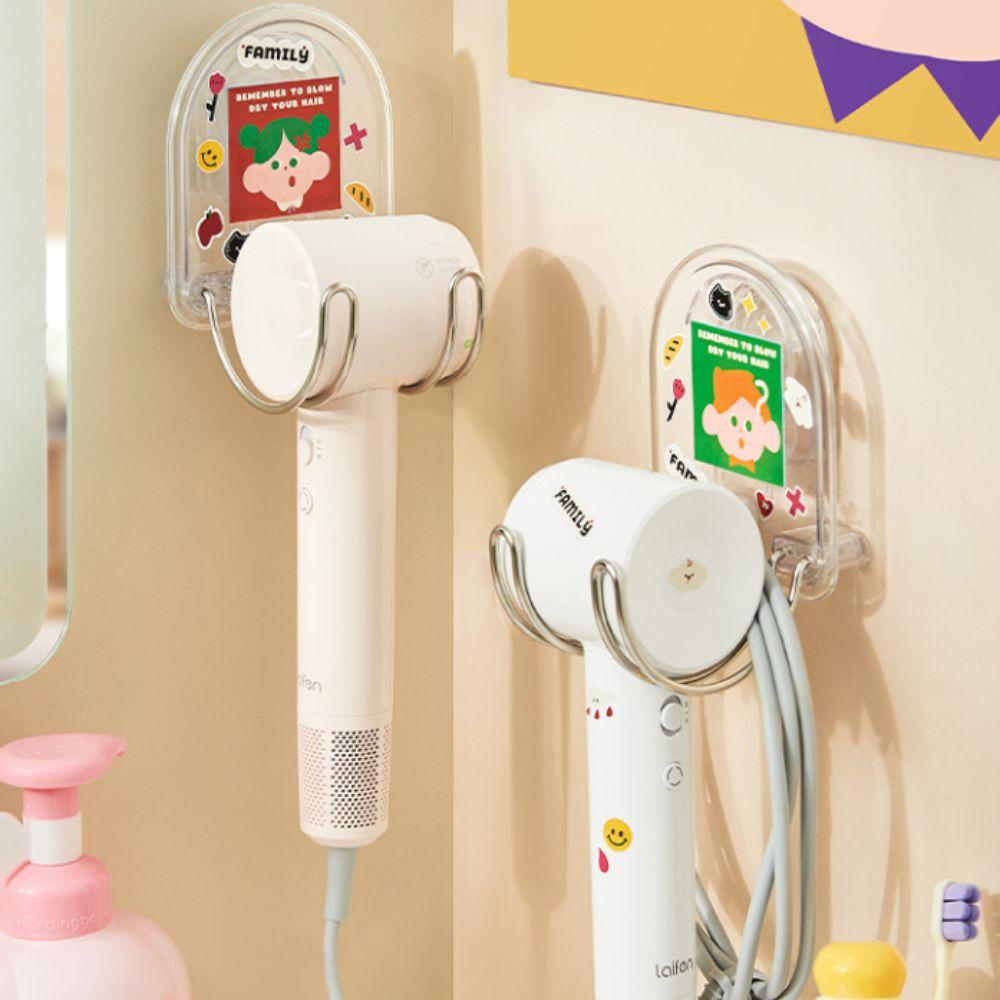 Space-Saving Storage No-Drill Wall-Mounted Storage Rack Multi-Purpose Hairdryer Organizer  Bathroom