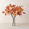 Luxury Simulated Flowers Lifelike Fake Persimmon Leaves  Outdoor Garden Decor