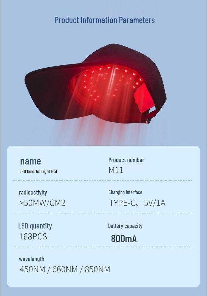 LED Hair Care Infrared Therapy Hat with Red & Blue Light