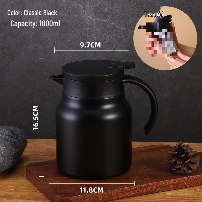 316 Stainless Steel Insulated Teapot - Old White Tea Brewer with Water Separation, Large Capacity.
