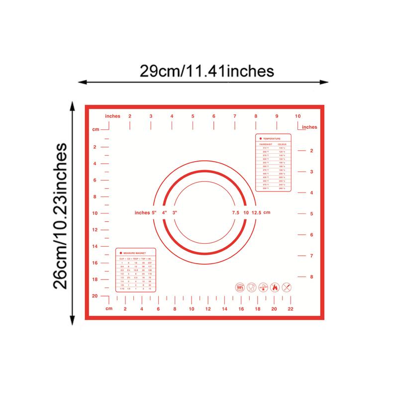 Non-Stick Silicone Baking Mat with Graduated Scale Dough Rolling Mat Pizza Dough Maker Kitchen Cooking Grill Gadgets Bakeware