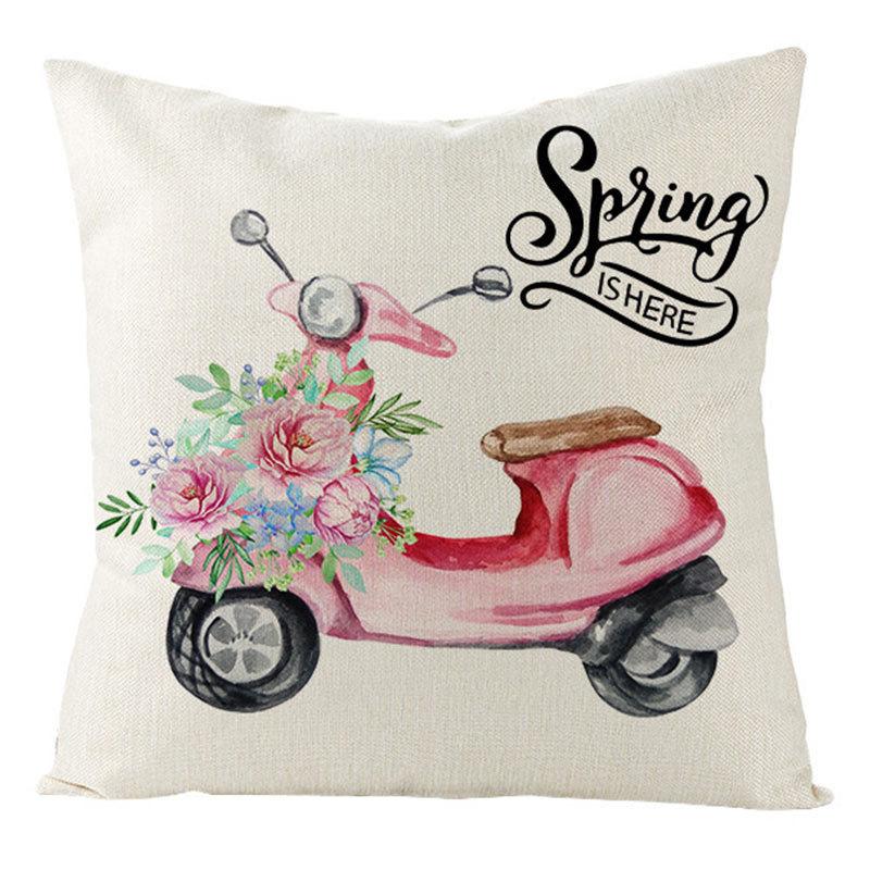 Spring Pillow Case Sofa Waist Pillow Case Garland Truck Light Luxury Home Office Pillow Pillow Case