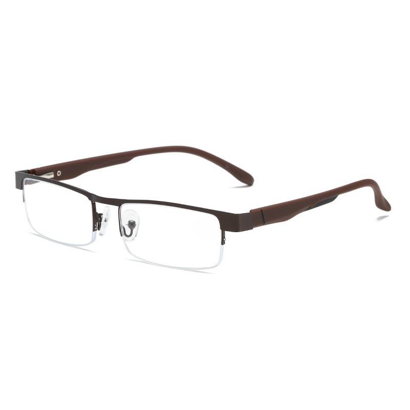 Fashion Half Frame Reading Glasses Men Women Square Metal Optical Eyeglasses Vintage Presbyopia Eyewear