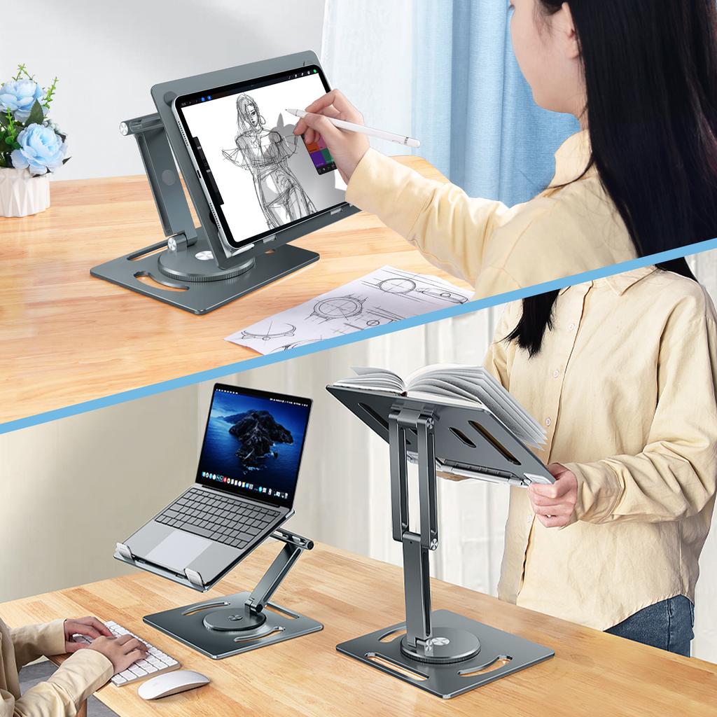 Oatsbasf Adjustable Aluminium Laptop Tablet Stand Rotable Macbook Notebook Stand Portable Book Bracket Projector Support Holder