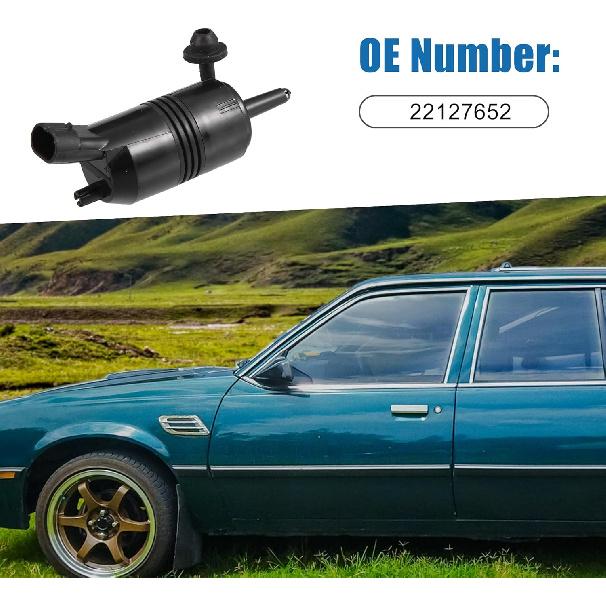 Windshield Washer Motor Pump 22127652 with Grommet for Chevrolet Cavalier 1991-2005 Black