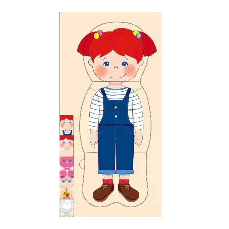 Children's Early Education Characters Body Organ Structure Cognitive Puzzle Brain Multi-Layer Development Wooden Toys