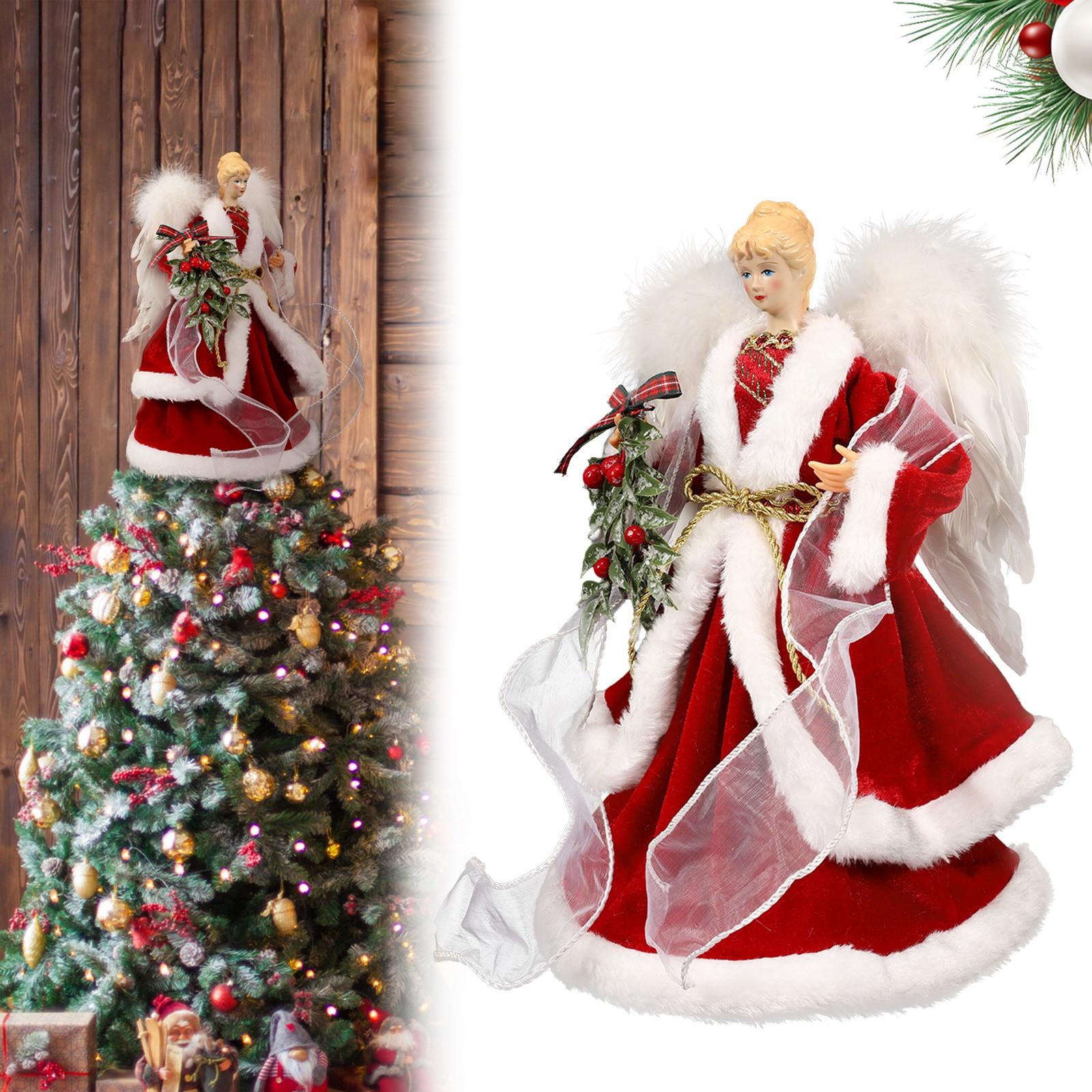 

Рождественский ангел, светящиеся крылья, верхушка для куклы-ангела, многоразовое украшение из перьев, хорошая детализация, украшение на елку, новый год One Size