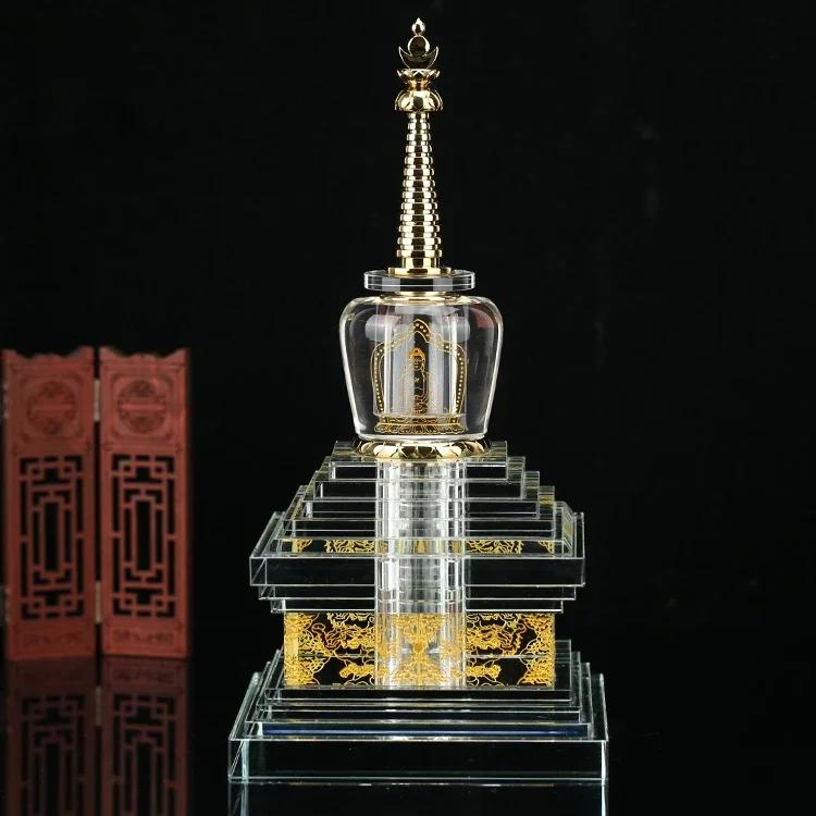 

Статуя хрустальной ступы, статуя пагоды Сарира Дагоба, тибетский буддийский храм, святыня, поклонение, декор 26CM