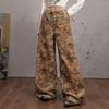 UNIFREE Women's Leopard Print Wide-Leg Trousers