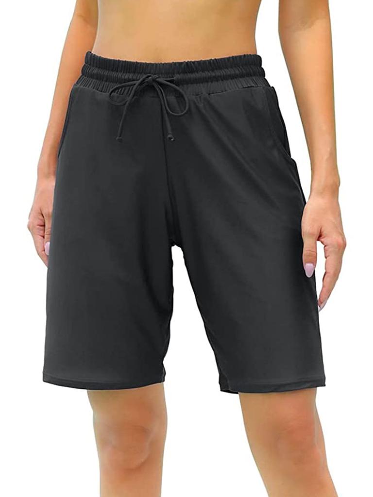 CHARMLEAKS Women's Swimming Trunks Drawstring Board Shorts Swim Bottom for Women Bandeau Shorts