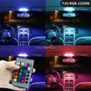 2X Auto Interior Decoration LED T10 W5W Atmosphere Car Light RGB Remote Controller Colorful Reading Door Side Marker Tail Backup
