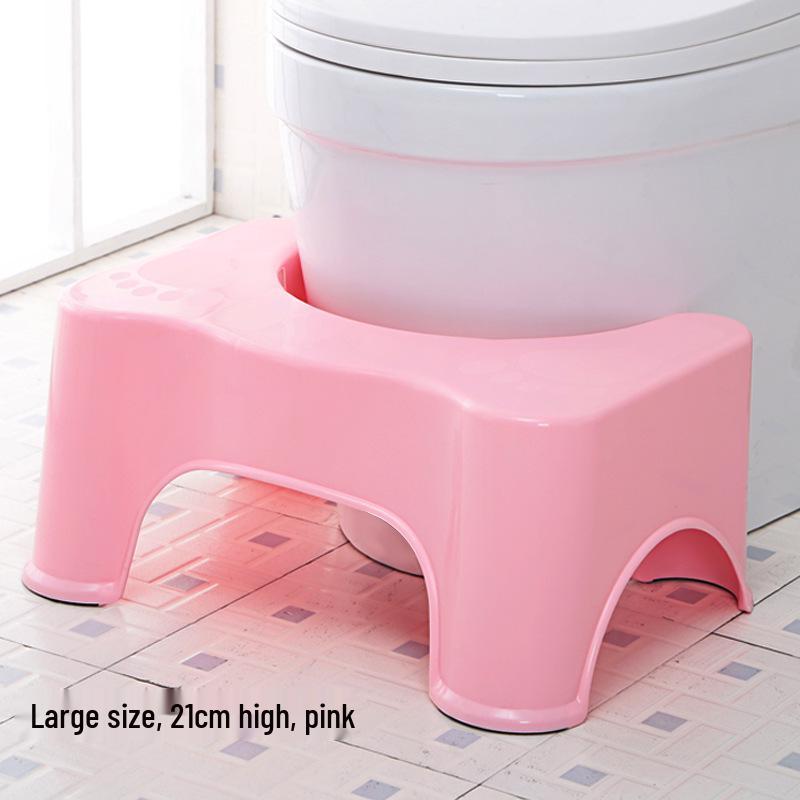 Thickened Plastic Toilet Footstool for Elderly & Children - Squat Aid & Bathroom Footrest 47x32x21 cm розовый
