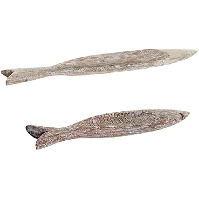 Centre de Table - DKD HOME DECOR - Marron - Bois de Manche - 74 x 12 x 4,5 cm - Design Contemporain