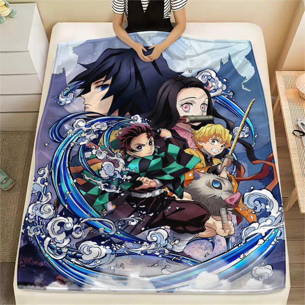 Demon Slayer Retro Style Blanket, Soft Throw for Sofa Bed, Ideal Gift for Retro Anime Fans.chl