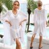 Cross-Border Beach Swimsuit Cover-Up: Mid-Length Lace Mesh Bikini Jacket