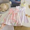 Korean Style Sweet Floral Puffy Princess Summer Dress For Little Girls