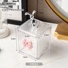European Rabbit Bow Jewelry Box Clear Lipstick Cotton Sabs Jar Desktop Trinket Storage Box Living Room Fruit Snack Jar with Lid