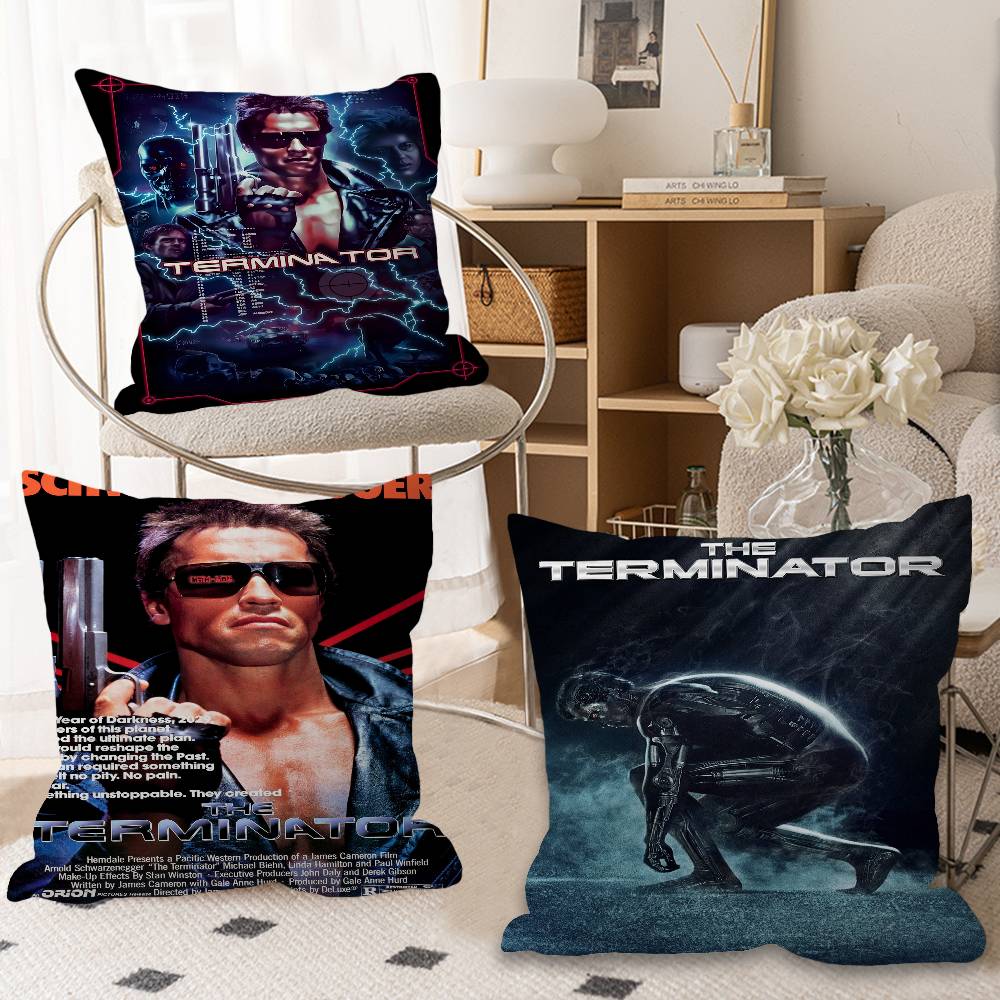 80er Jahre Film TV Der Terminator Kissenbezug Auto Überwurf Kissenbezug für Sofa Auto Weihnachtsgeschenk 40x40cm 45x45cm