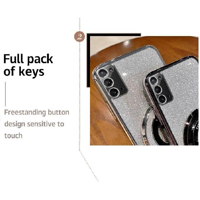 

Блестящий милый чехол с подставкой для Samsung Galaxy Note 20 - Совместим с MagSafe, Тонкий, Блестящий, Кармашек для карт, Ударопрочный, Защитный ТПУ чехол - Фиолетовый YD чёрный