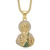 Anhänger aus 316L Edelstahl, Heiliger Judas, mit Strass-Straßen, Hip-Hop, Partys, Herren-Damen-Weihnachtsgeschenke, Schmuck