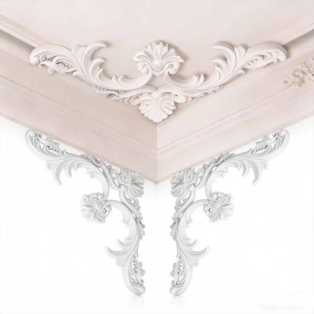 PU Ceiling Molding Corners Murals Trim Flower Background Wall Molding Kit Decorative Panels for Wall Medallion Ceiling