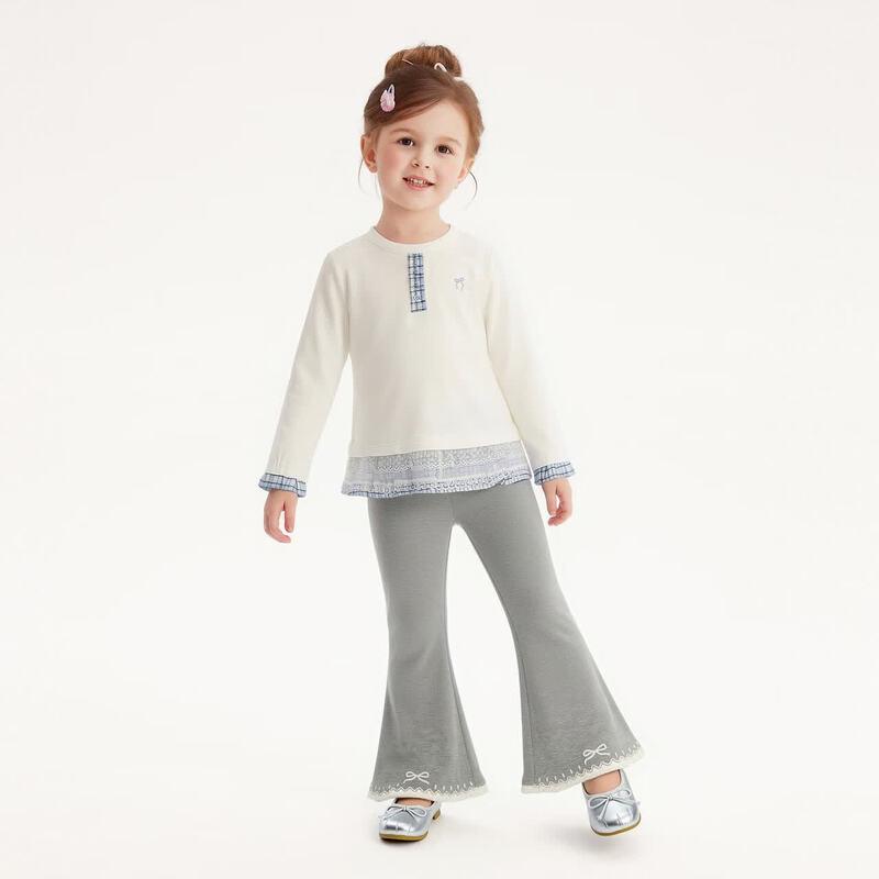 Toddler Girls' Sweet Lace Bow Bell-Bottom Pants