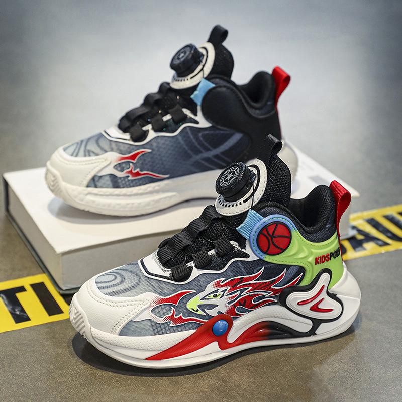 Spot mesh luminous children's rotating dunk sneakers medium and large children's student sneakers youth sports shoes