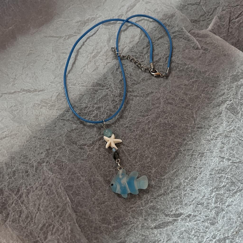 Boho Colorful Sugar Star Tassel Pendant Choker Necklace for Women Sweet Love Heart Chain Aesthetic Jewelry Accessories
