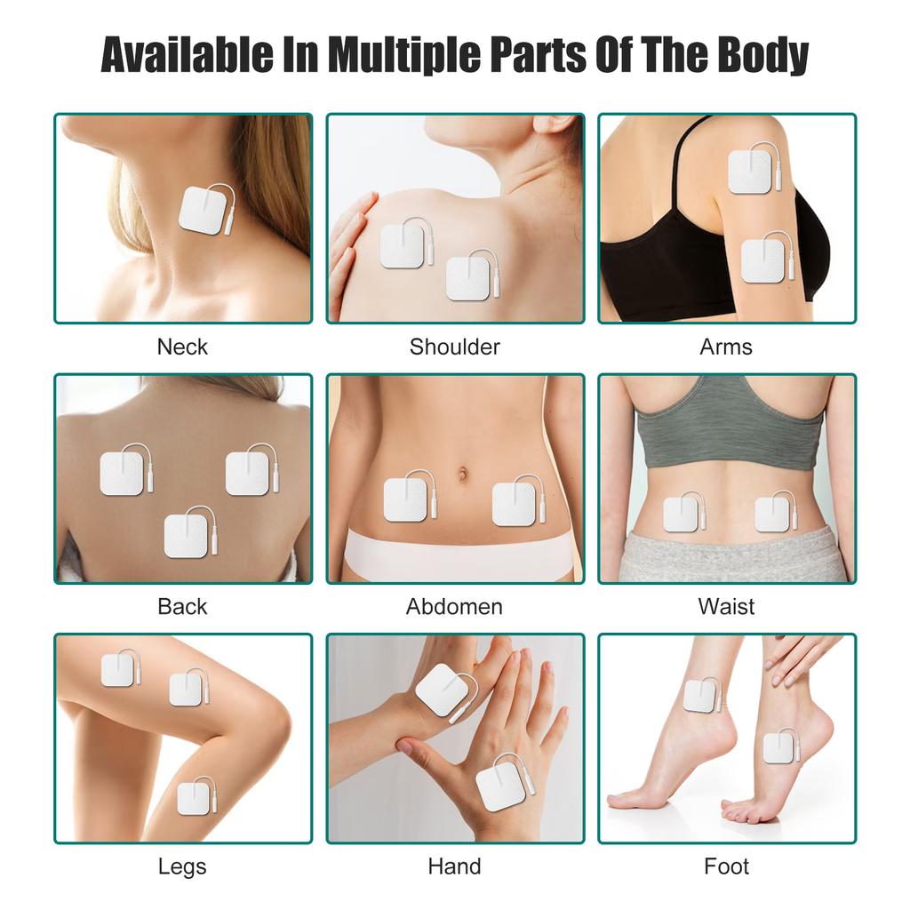 5x5cm 4x4cm Muskelstimulator Elektrodenpads Vliesstoff Selbstklebend Ersatzpads für Tens Digitale Massagegeräte