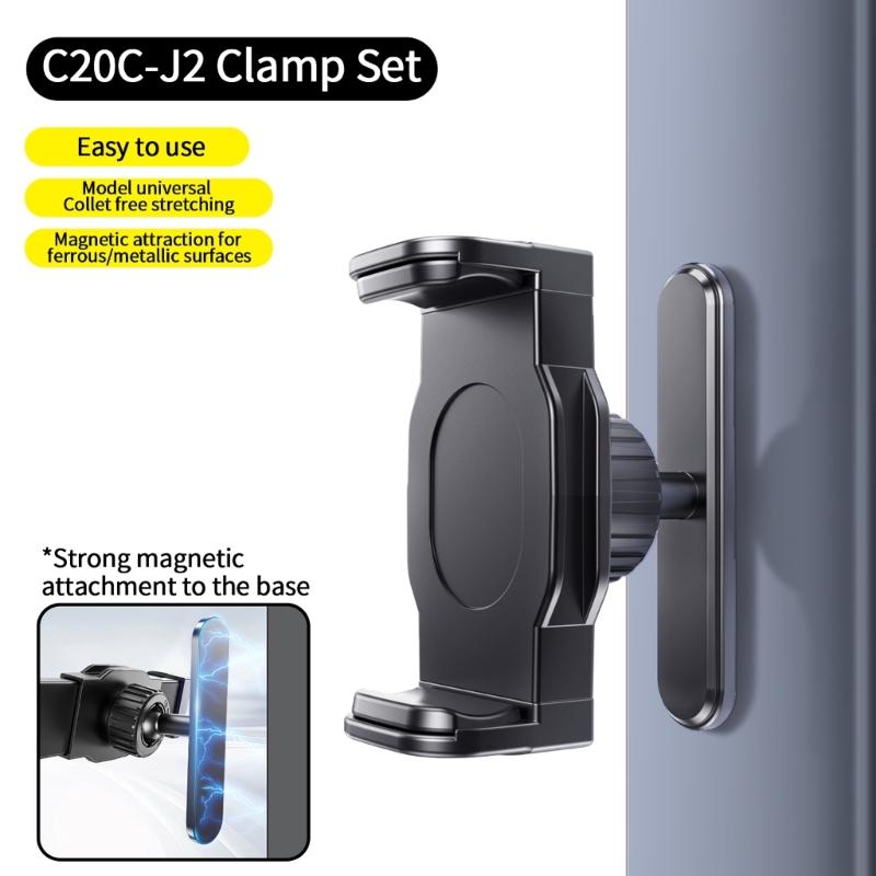 Gym Phone Mount Metal Base Magnetic Cellphone Mount For 4-7Inch Devices Secure 360 Rotation Phone Holder