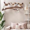 Rustic Birds Wooden Wall Art 3 Sparrow On Tree Branch Decoration Farmhouse Wall Hanging Sculpture for Living Room Kitchen Home Bedroom Bathroom Office