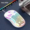 RGB Luminous Gaming Mouse with Wireless Hollow Honeycomb Design, Lightweight and TYPE-C Wired Charging.