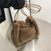 Women Fluffy Shoulder Bag Top-handle Bag Fashi Female Autumn Winter Handbag Soft Plush Versatile Shopping Tote