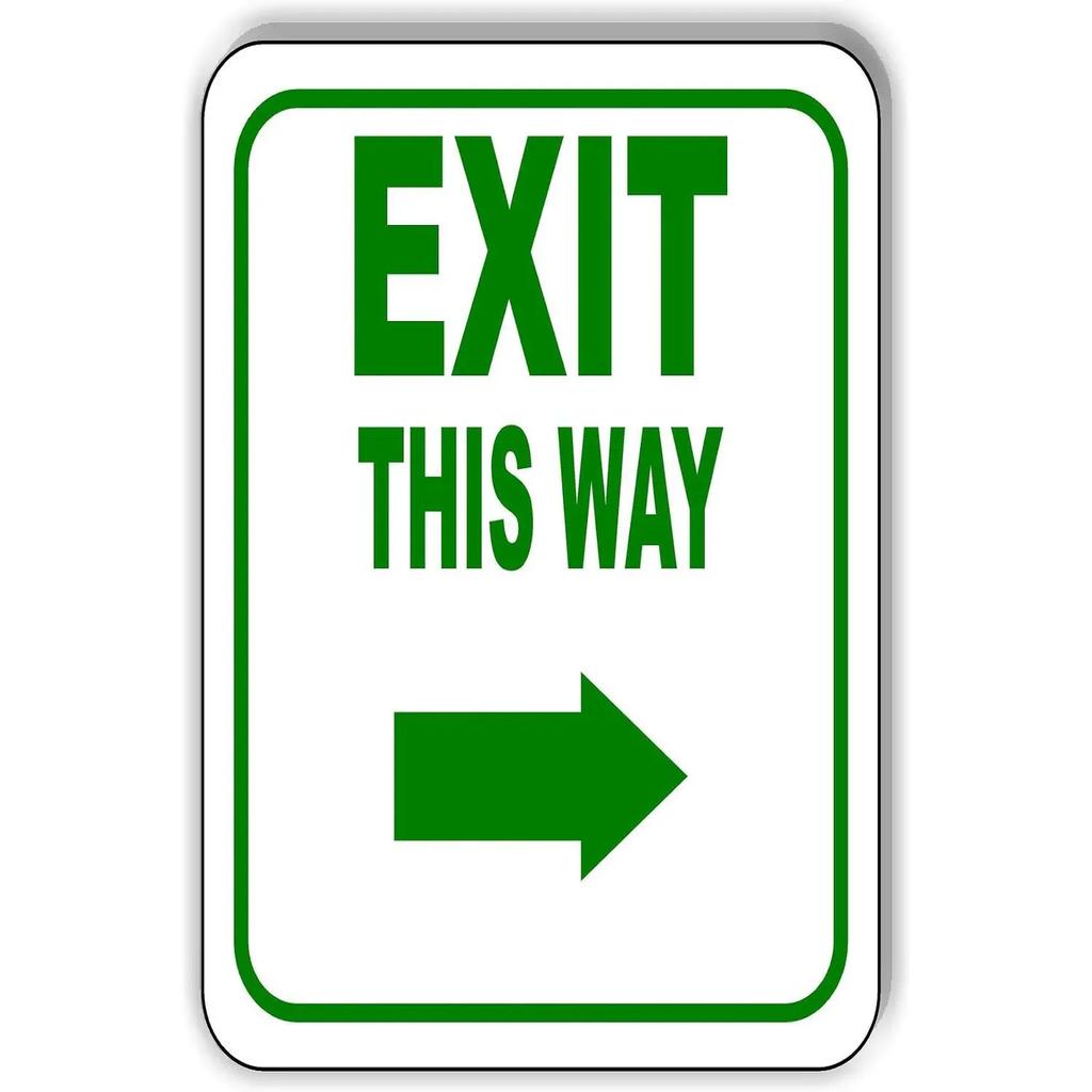 Vintage Ausgang Eingang Abbiegepfeil Metallblechschilder Poster Platte Wanddeko für Bars Garage Café Clubs Pubs Retro Poster Plakette